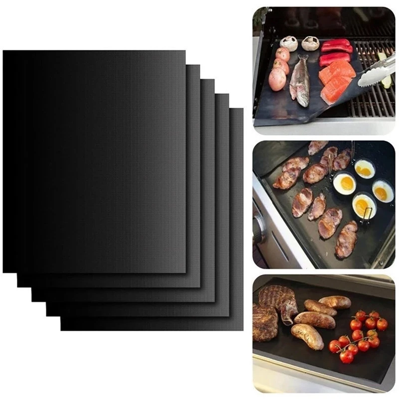 

40*30cm Non-Stick BBQ Grill Mat High Temperature Resistant Fiber Baking Pad Reusable Outdoor Cooking Tool Barbecue Oven Mat
