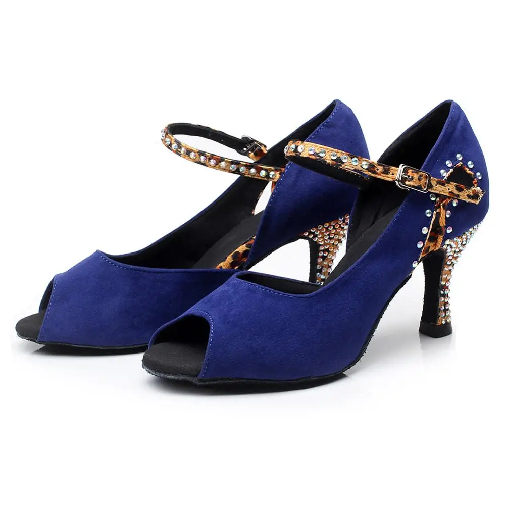 DKZSYIM/женская Танцевальная обувь из замши для латинских танцев Сандалии сальсы