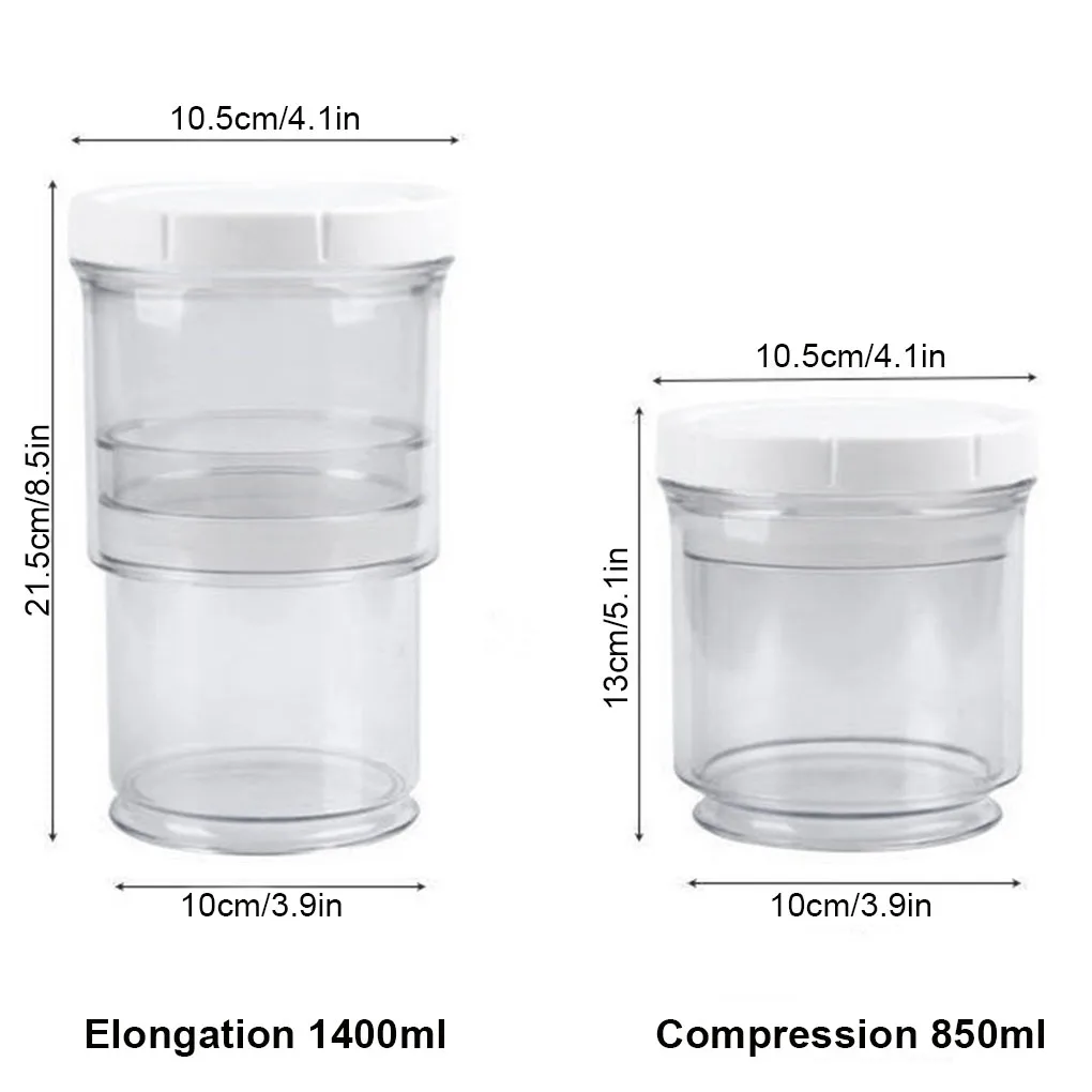 

1pcs Telescopic Storage Bottle Squeezable Bottle Travel Plastic Jar Refillable Empty Transparent Storage Container with Cover