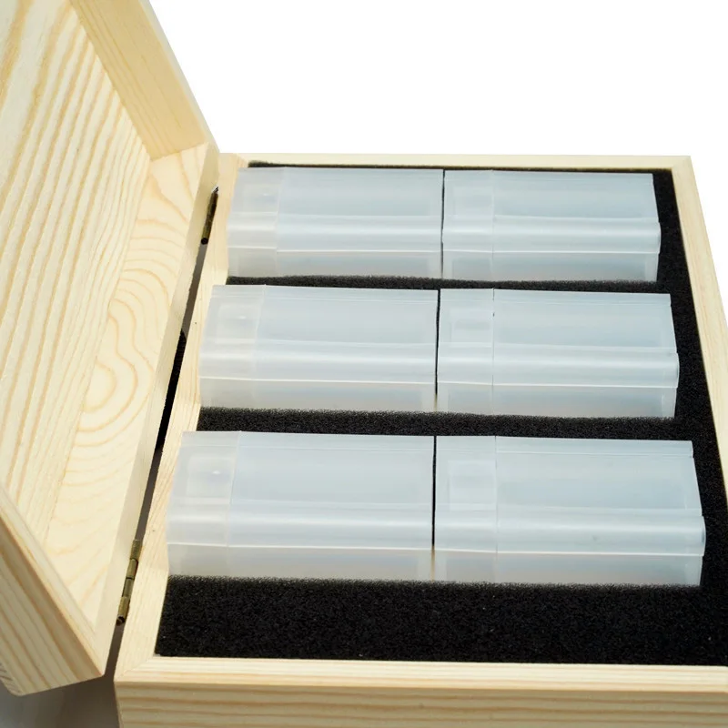 

27mm Commemorative Coin Wooden Box 6PCS Square Plastic Collection Case DIY Coin Protection Boxes Supplies