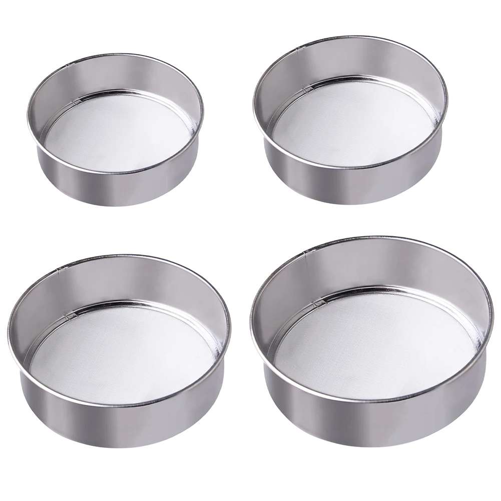 

Kitchen Fine Mesh Flour Sifter Professional Round Thickened Stainless Steel Flour Sieve Hand-Screened Sugar Kitchen Gadget
