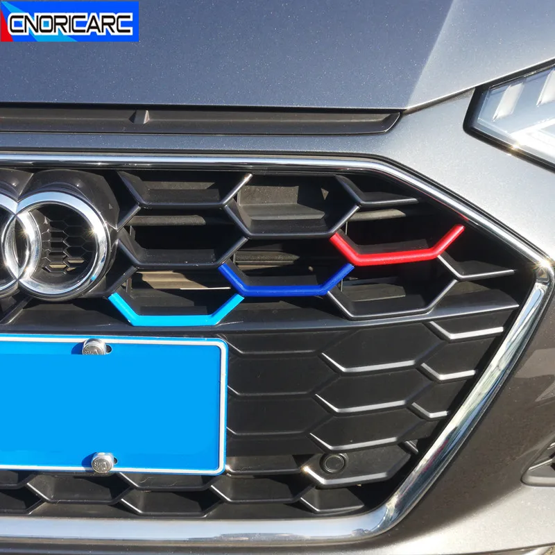 

For Audi A4 B9 2020 2021 Automotive Front Bumper Grille Trim Decoration Covers Sticker Strips Car Styling Exterior Accessories