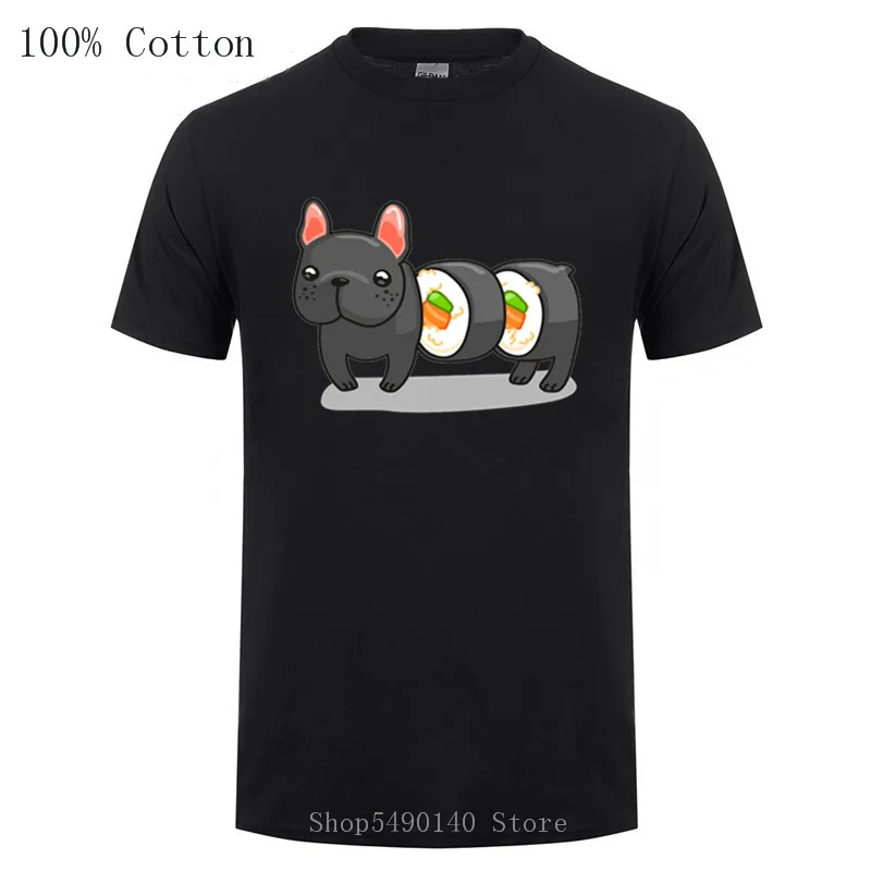 Футболка с французским бульдогом суши рулон манга Такса мопс 3D забавные пляжные