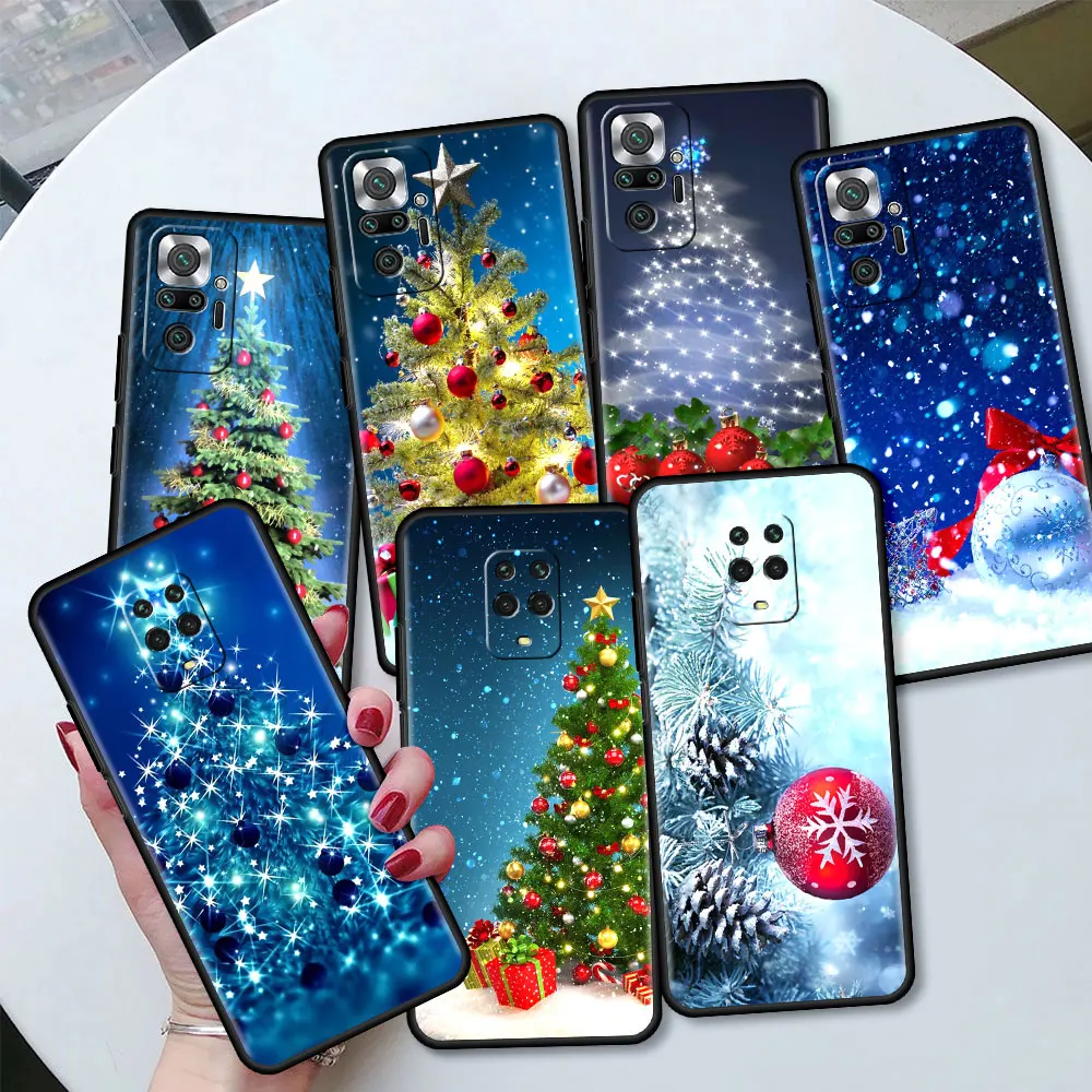 

Shockproof Case for Xiaomi Redmi Note 9S 9 8 7 8T 9T 10 9C 9A 7A 6A 8A K40 Pro Soft Phone Funda Cover Christmas Tree