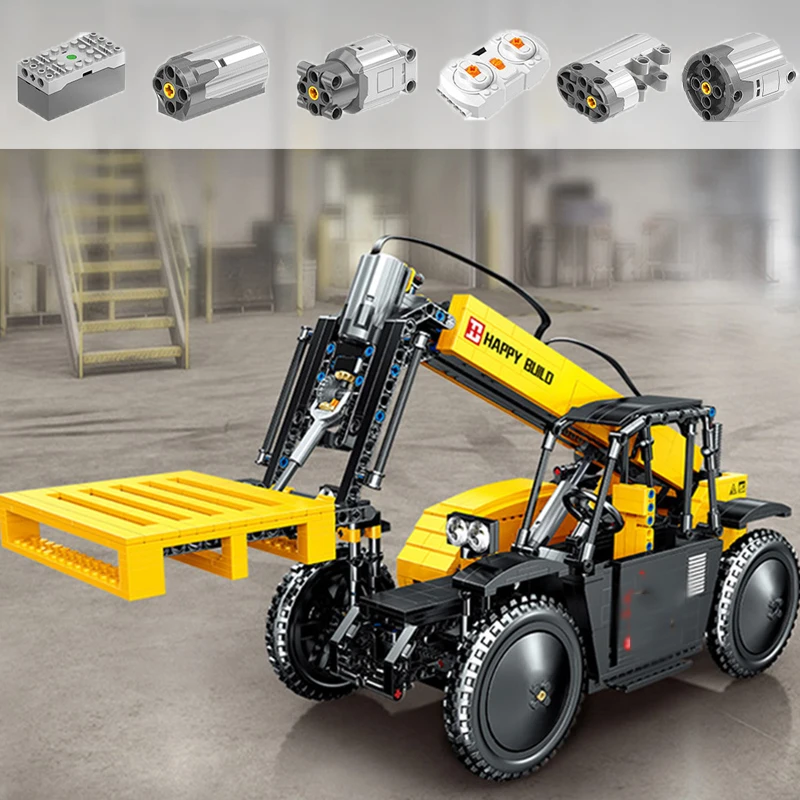 

Creative Idea RC Car Lift Forkilft Model Bricks MOC Technical Truck Engineering Vehicle Building Blocks Toys for Kids Gifts