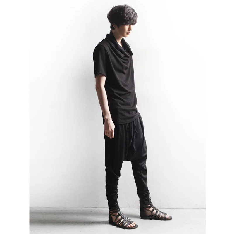 Футболка мужская с воротником-стойкой повседневная тенниска коротким рукавом