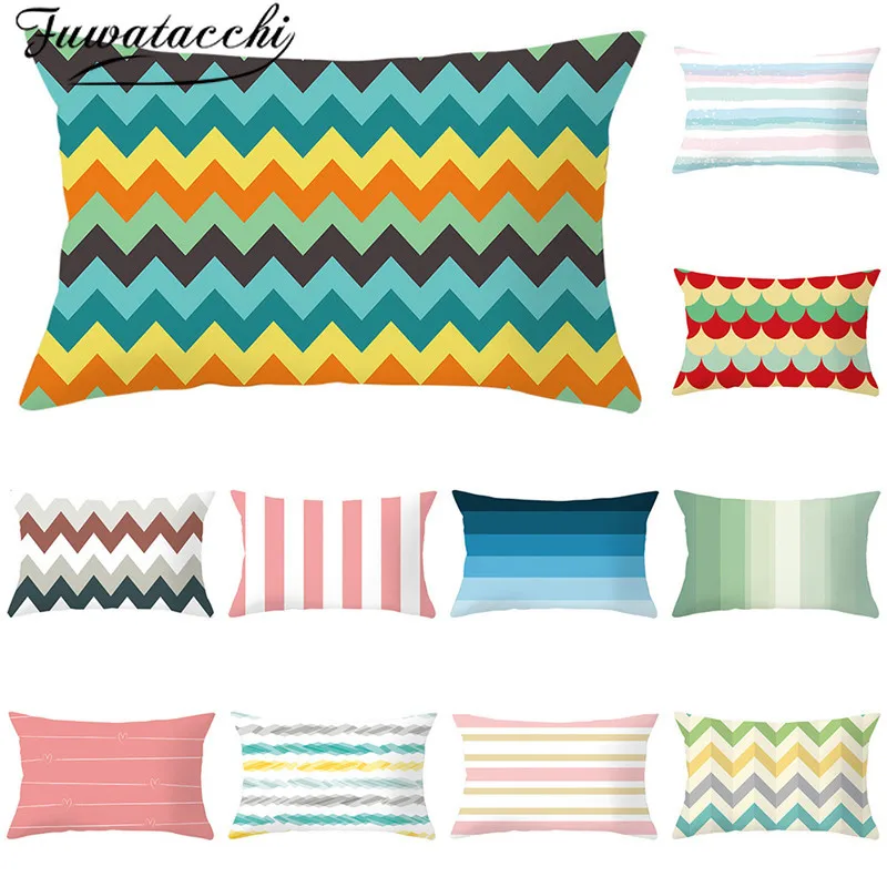 Чехлы для подушек из полиэстера Fuwatacchi прямоугольные с геометрическим рисунком и
