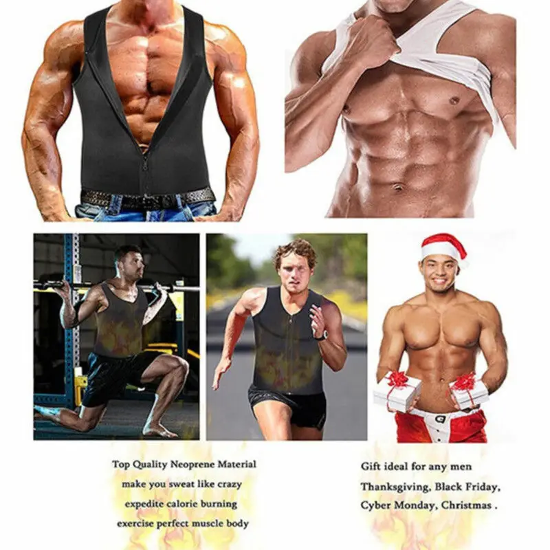 

Hot Dropship 2019 New Men's Slimming Neoprene Vest Sweat Shirt Body Shaper Waist Trainer Shapewear Men Top Shapers Clothing Male