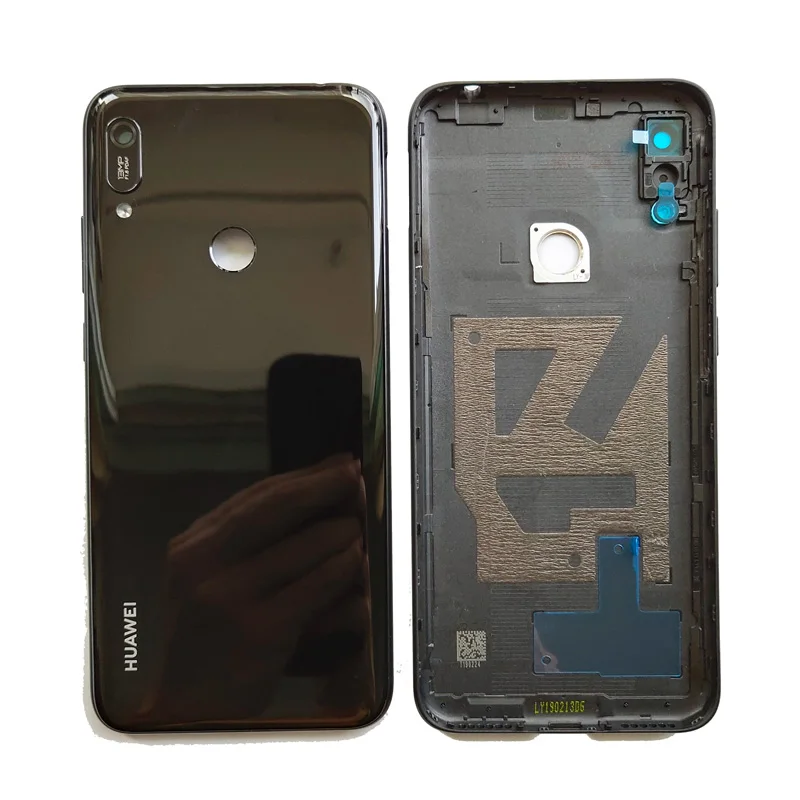 Black with hole 6,1 дюйма, новинка, для huawei Y6 /Y6 Prime /Y6 Pro, задняя крышка, крышка для батареи, корпус, чехол, запчасти для заднего стекла - Цвет: Black with hole