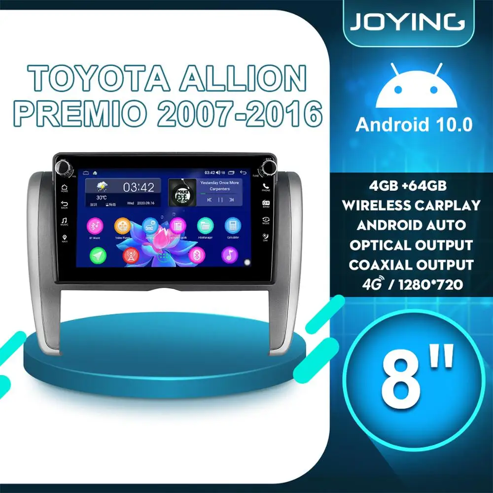 Радуясь 8 &quotAndroid10 Автомобильная магнитола для Toyota Allion Premio 2007 2016 GPS Carplay Android