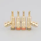 4 шт.лот HIFI родиевое покрытие запираемый кабель для динамиков банановый разъем для динамика два цвета