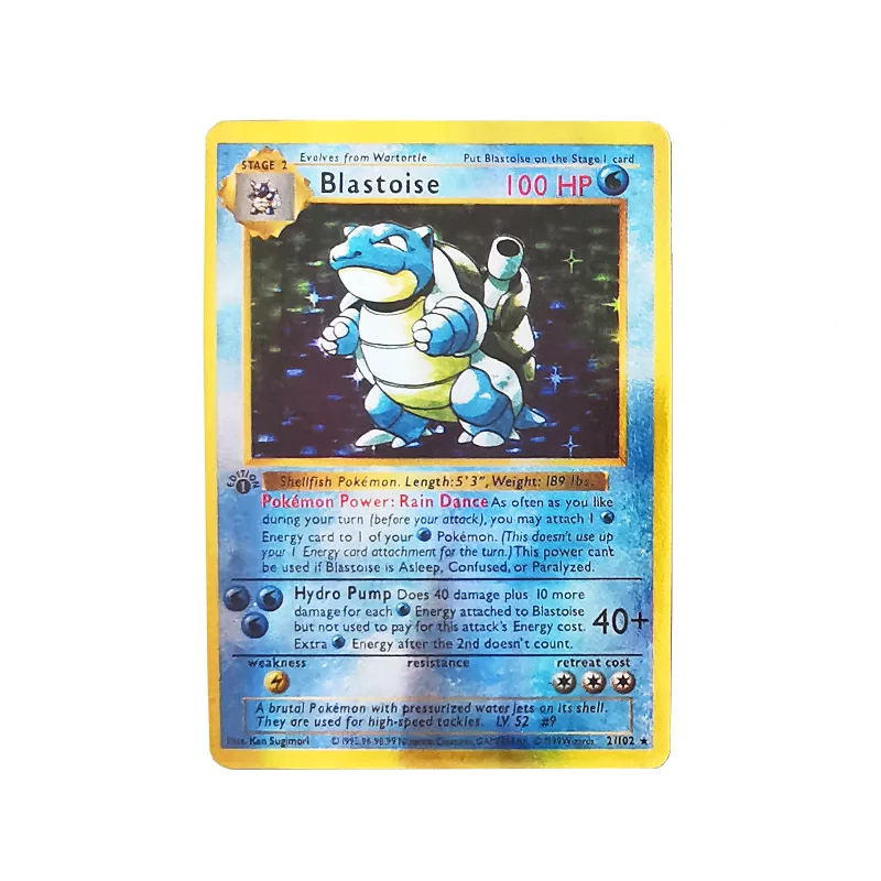 5 шт. Charizard Mewtwo карты Pokemon Flash Card первая версия английская первого поколения