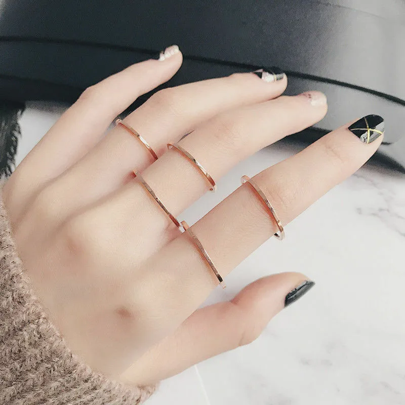 

Lovers' Smooth Fine Ring Titanium Steel Ring Personality Trend Women's Jewelry