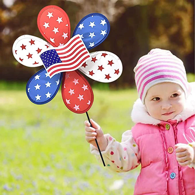 

New Independence Day Windmill PVC Material Ornaments Beautiful for Outdoor Garden Lawn Decorations