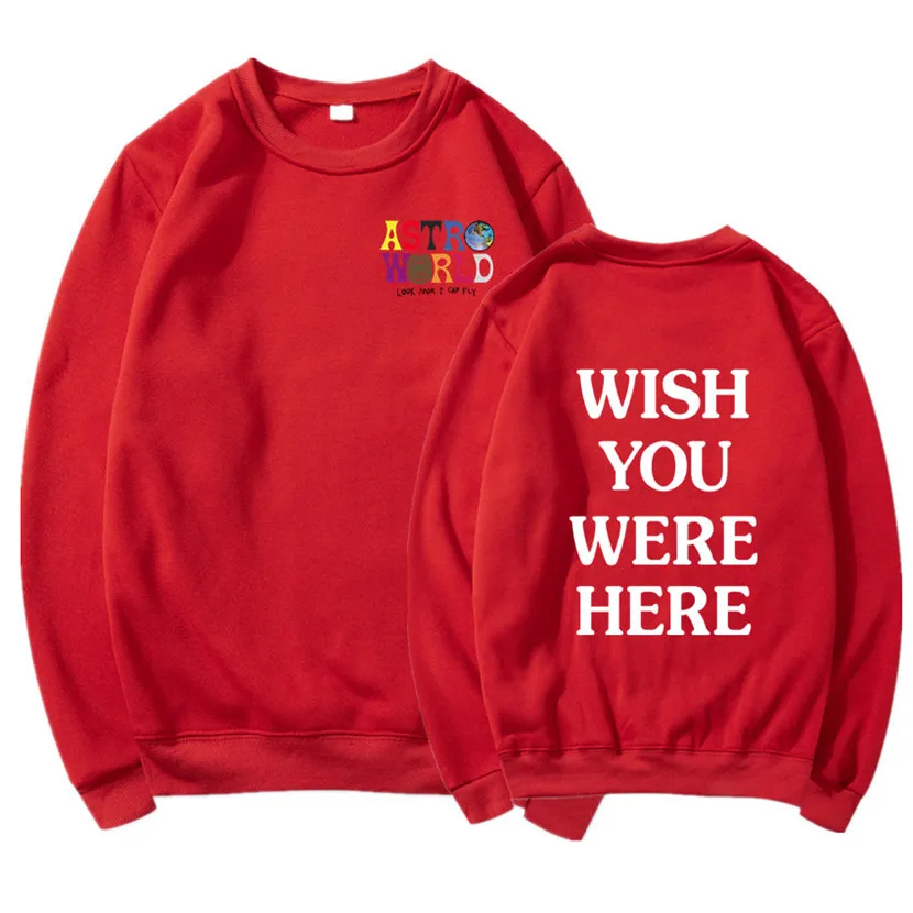 Новые толстовки с капюшоном надписью TRAVIS SCOTT ASTROWORLD WISH YOU WAS HERE модная толстовка