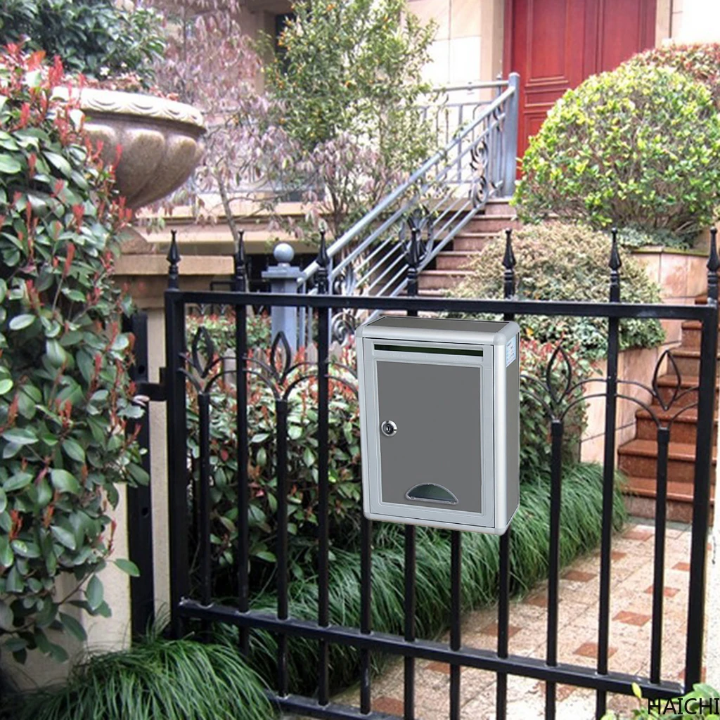 

Metal Mailbox Outdoor Security Locking Mailbox Letter Box Suggestion Box Newspaper Mail Letter Post Home Balcony Garden Decor