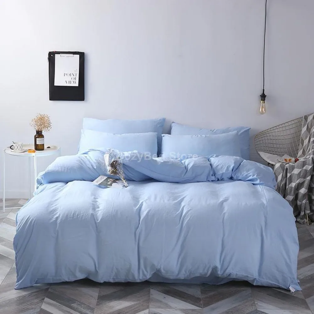 

Grey Seersucker Bedding Solid Color Simple Design Home Textile Bed Linen Single Piece Red Comforter Quilt Duvet Cover Fashion