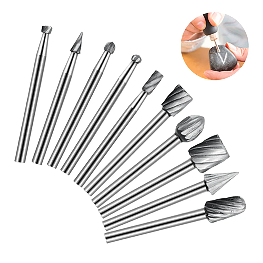

3mm Shank High-speed Steel Woodworking Milling Cutters Grinding Head Rotary File Dremel Rotary Tool For Grinding Wood Carving