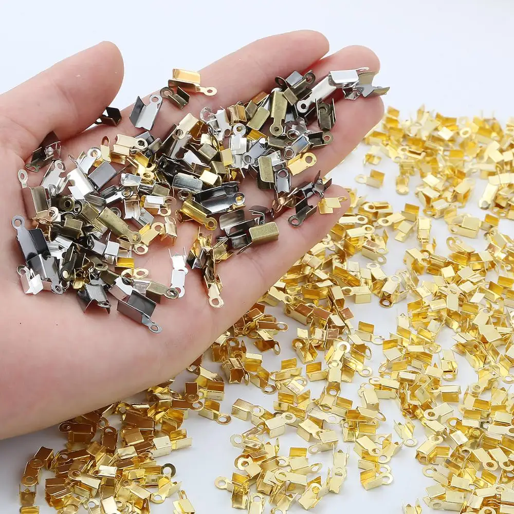 Новинка 500 шт. складные обжимные концы шнура застежка 3x 6/4x 9/6x13 мм коннектор для