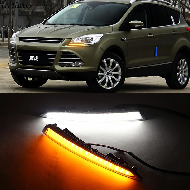 1 пара для Ford Kuga Escape 2013 2014 2015 2016 дневной ходовой светильник DRL светодиодный