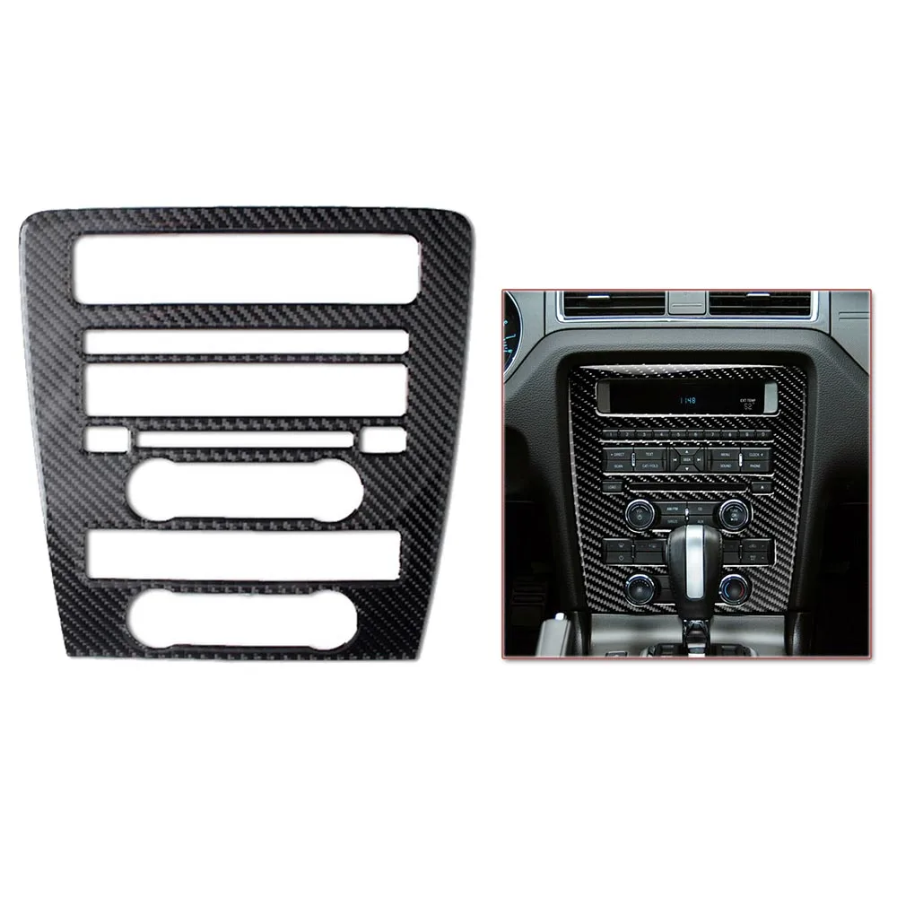 

Control CD Panel Cover Trim Black For Ford Mustang 09-13 1pc Carbon Fiber Center