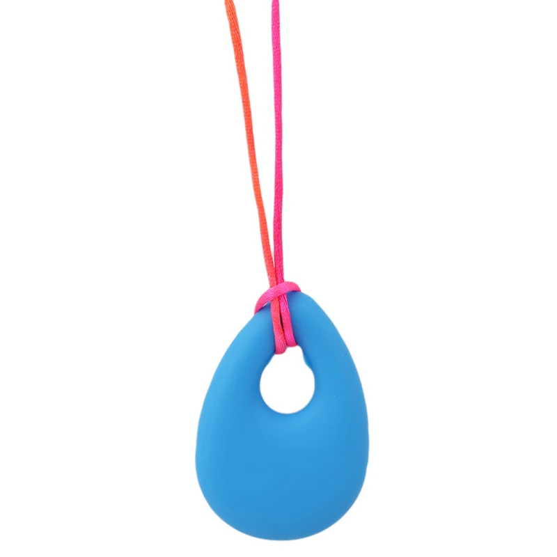 sky blue x multicolo Силиконовый Прорезыватель для зубов для детей ясельного возраста, кольцо-капля для прорезывания зубов, черное ожерелье, подвески для новорожденных, зубная Жевательная для прорезывания зубов, игрушка - Цвет: sky blue x multicolo