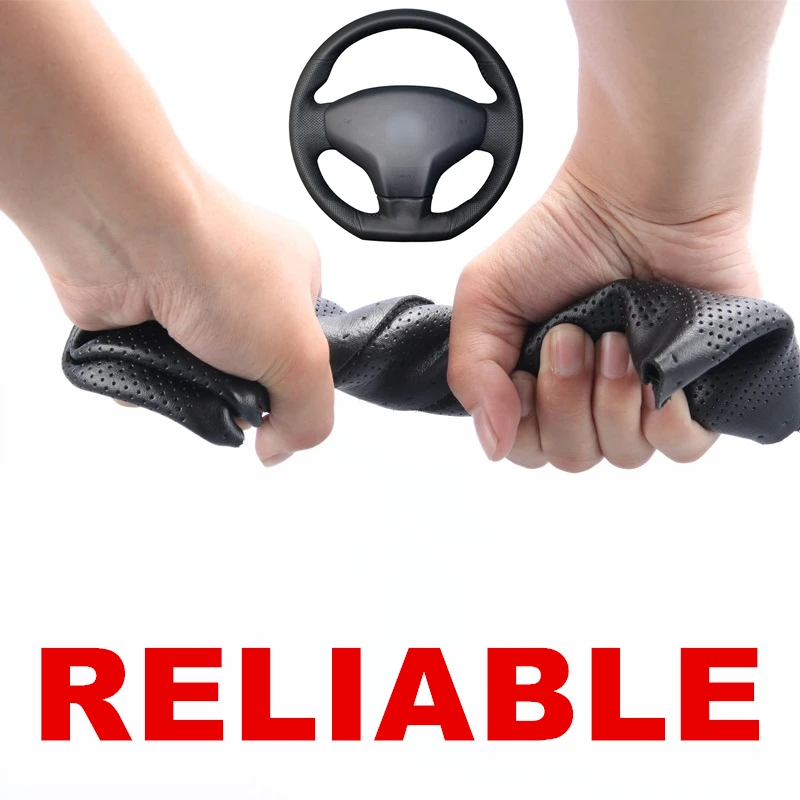 

Hand stitched Black PU Artificial Leather Car Steering Wheel Cover for Citroen Elysee C-Elysee 2014 New Elysee Peugeot 301