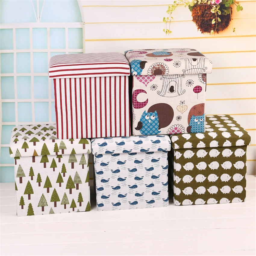 GWaroom многофункциональная Нетканая Ретро складная коробка для хранения табурета