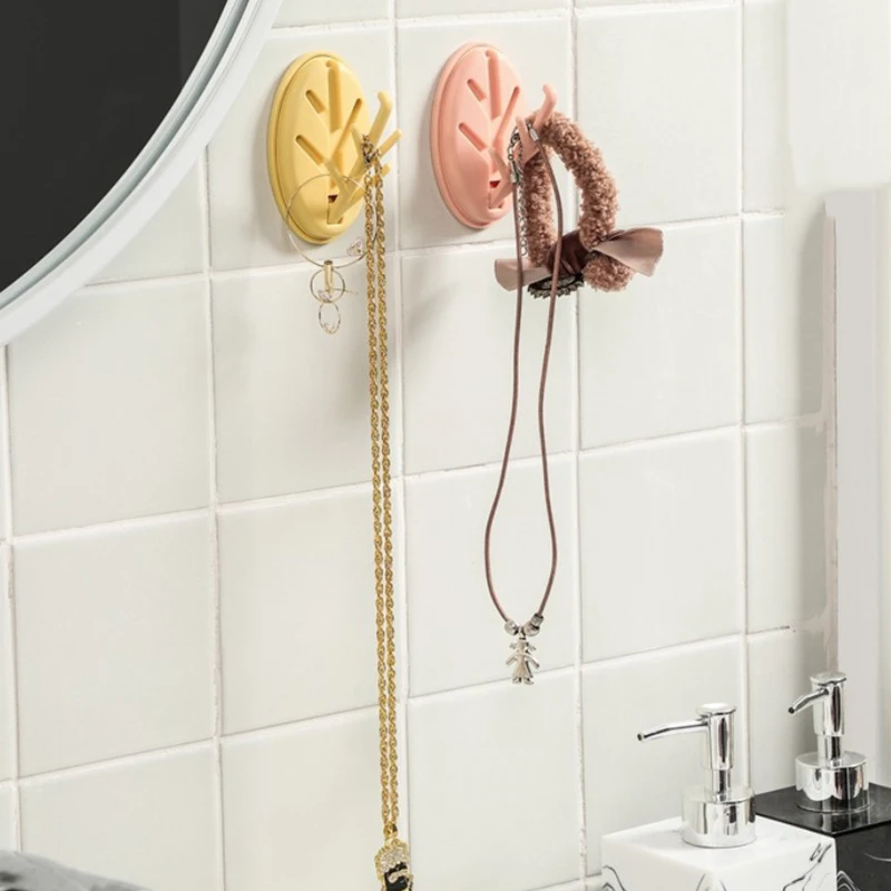 

2 PCS Foldable Jewelry Hook Leaf Shape Punch-free Universal Hanger Decorative Hanging Gadgets for Home Office Room DSS89