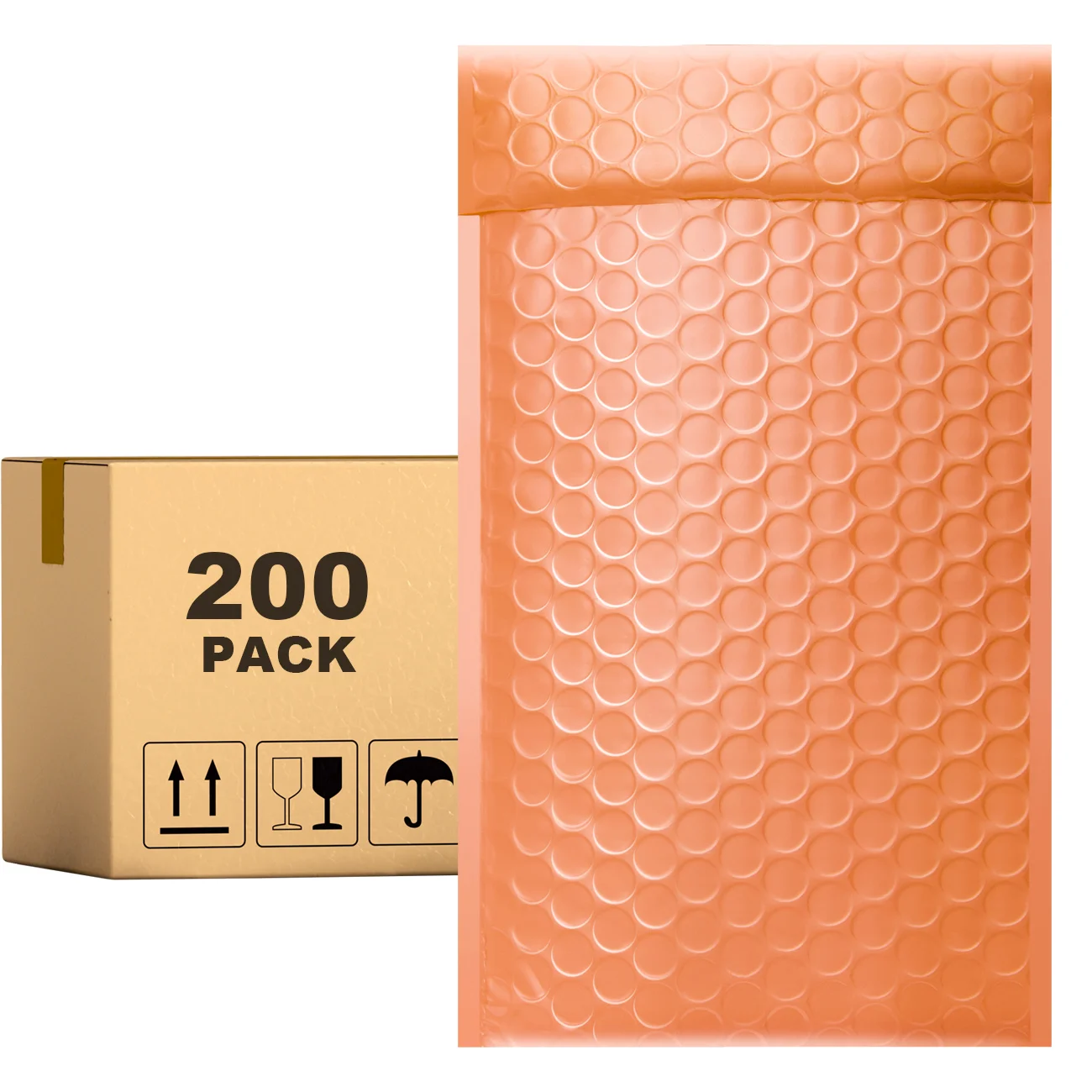 

Конверты пузырчатые оранжевые PACKAPRO 7x10, 200 шт. для упаковки, отправки, доставки