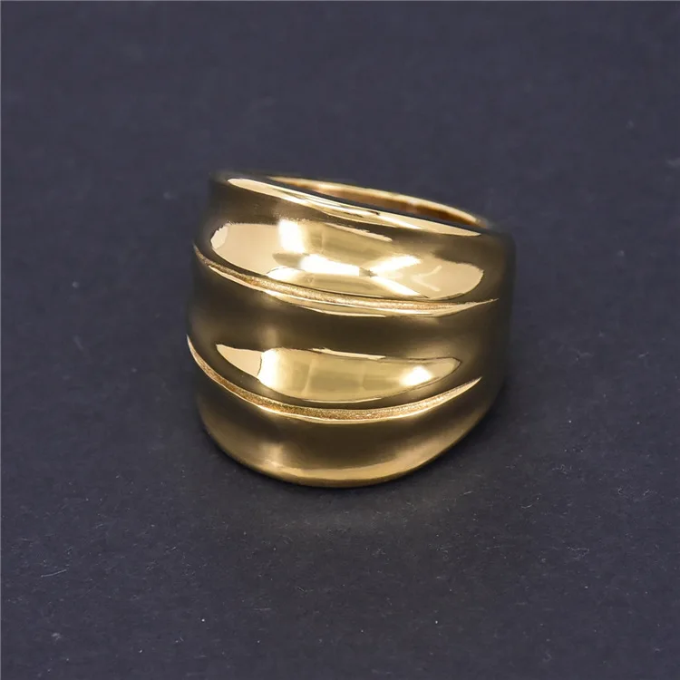 

Wholesale Fine Jewelry Factory new jewelry 316L titanium steel rings gold color finger ring for women free shipping