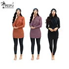 Женский Мусульманский купальник PEIFU, спортивный скромный хиджаб в стиле пэчворк, с длинными рукавами, 3 шт., купальный костюм, 2021