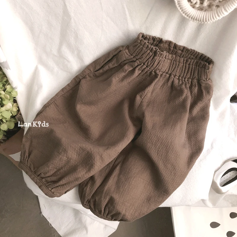 Брюки из хлопка и льна в южнокорейском стиле повседневные брюки-фонарики Новинка