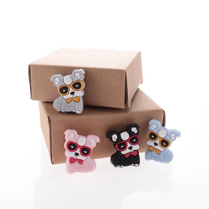 

Силиконовые бусины в форме бульдога 50 шт.