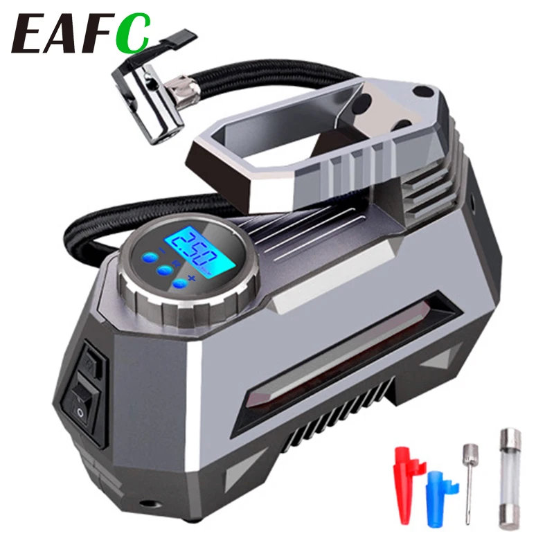 Портативный воздушный компрессор для накачки шин-фонарик яркий с цифровым