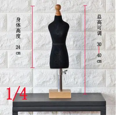 Black 1/4 Female Woman Body Mannequin Sewing For Clothes Model,Busto Dresses Form Stand1:2 Scale Jersey Bust Can Pin 1pc C760