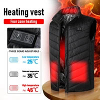 2021 electric heating vest men dual control 4 areas usb charging warm winter heating jacket clothing for outdoor fishing hunting
