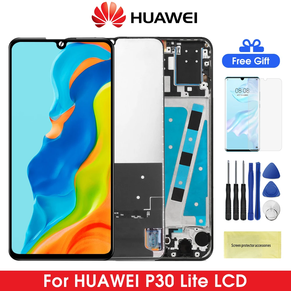 6 15 &quotоригинальный экран для Huawei P30 Lite ЖК дисплей сенсорный дигитайзер сборки Nova 4E