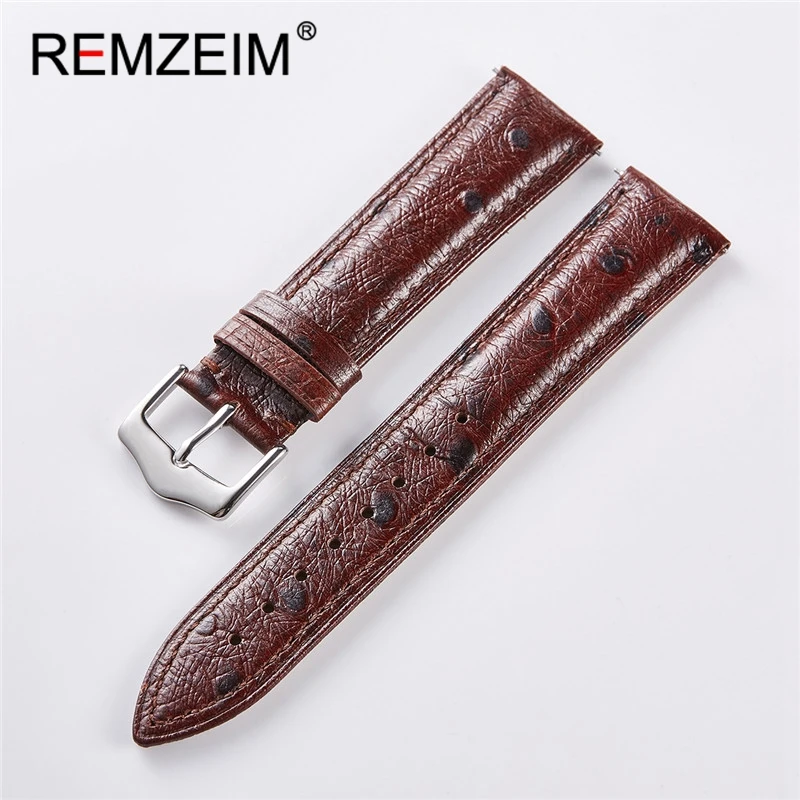 Ремешок для часов из кожи страуса 18 мм 20 22 мужчин и женщин быстросъемный ремешок