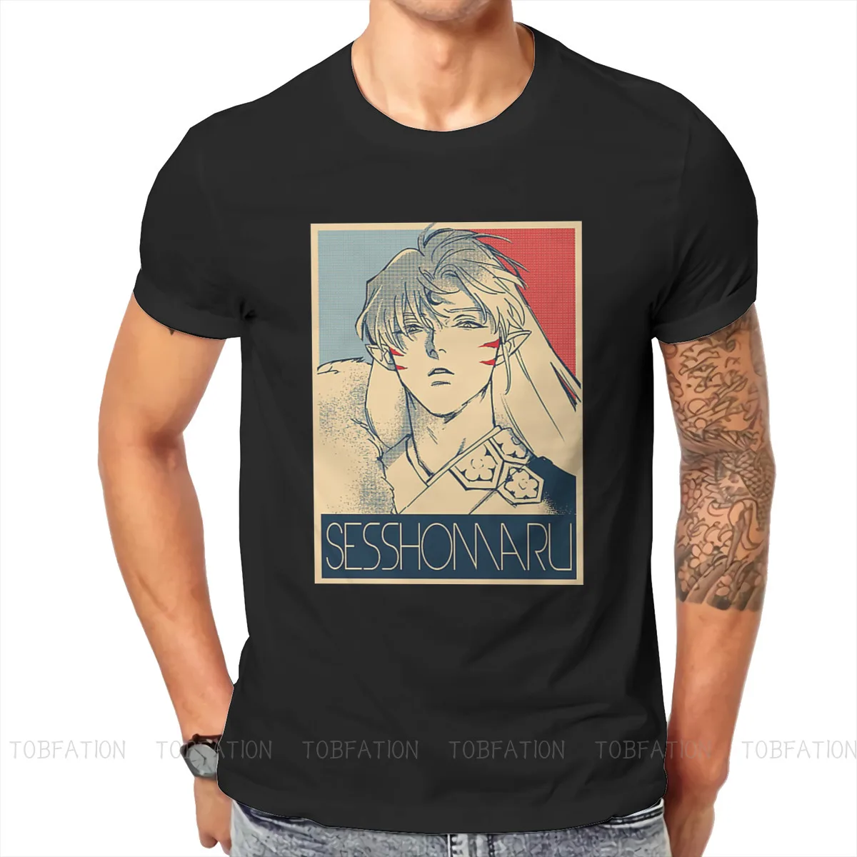 

Inuyasha Japanese Adventure Anime Sesshomaru Tshirt Graphic Men Vintage Grunge Summer Men's Streetwear Cotton Harajuku T Shirt