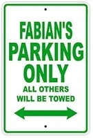 fabians parking only all others will be towedtin sign keep calm art vintage aluminum s tin plaque wall art