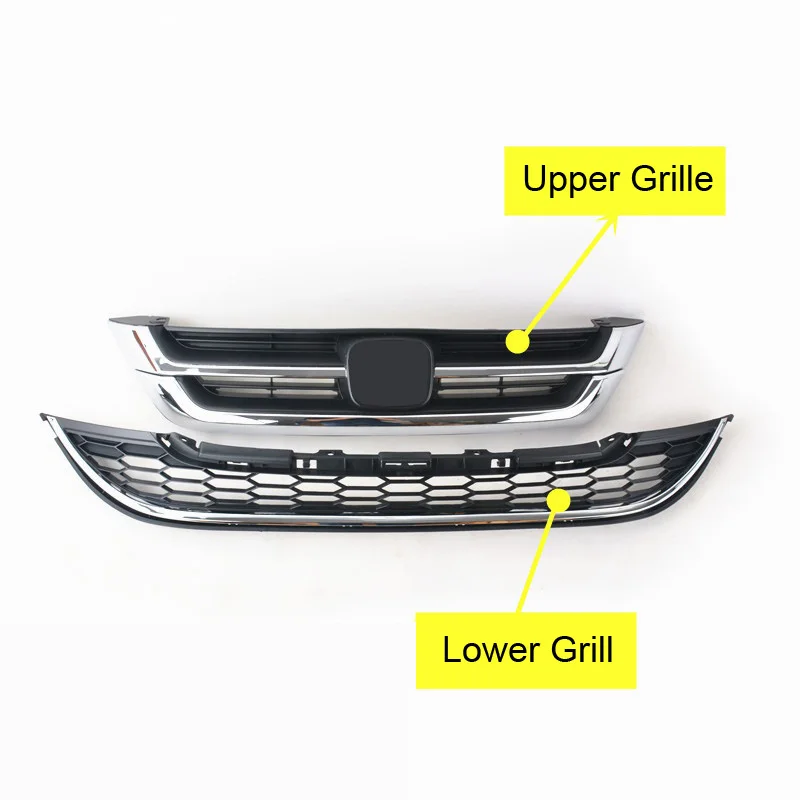 Новинка для Honda CRV CR-V 2010 2011 хромированный черный Передний бампер верхняя решетка