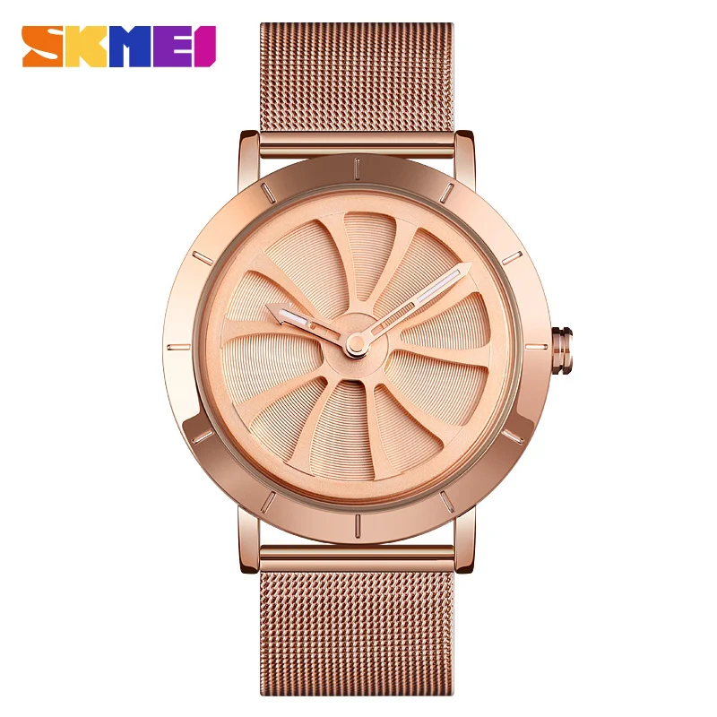 rose gold SKMEI кварцевые часы для мужчин Лидирующий бренд военные наручные часы для мужчин полностью стальные деловые мужские часы водонепроницаемые Relogio Masculino - Цвет: rose gold