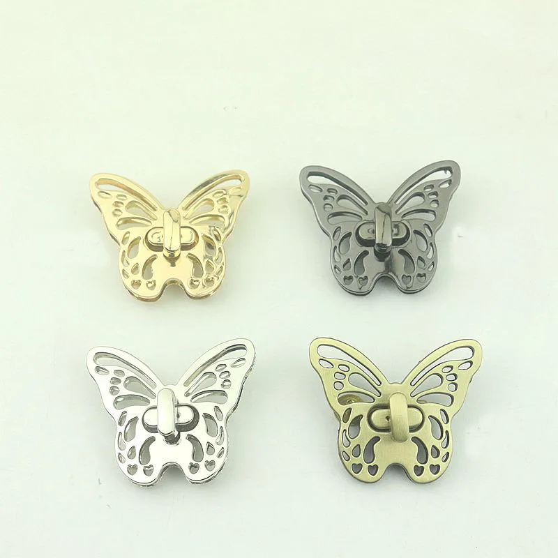 10Pcs 50x40mm Hollow Butterfly Metal Twist Turn Locks Closure Bags Lock Clasp Buckles DIY Handbag Purse Hardware Bag Accessories