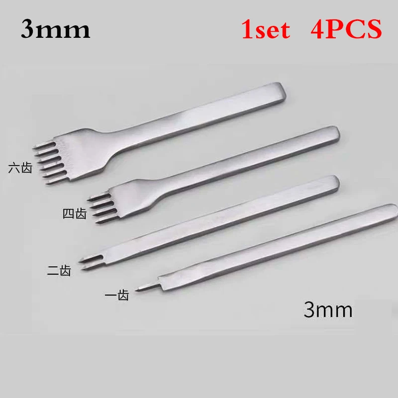 

3/4/5/6mm Spacing Punch Tool For Leather Hole Punches Sewing Tool Lacing Stitching DIY Leather Craft Tools 1/2/4/6 Prong