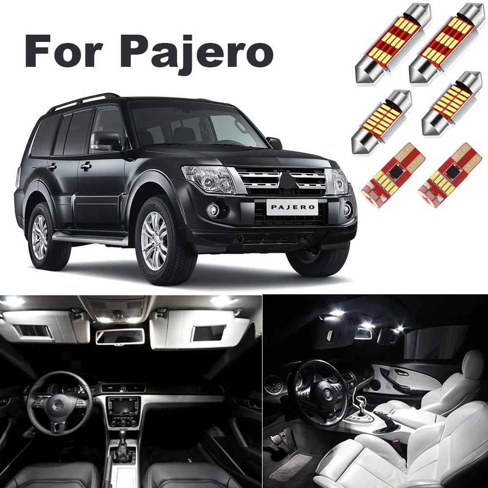 

9Pcs Car Led Interior Light Kit For Mitsubishi Pajero 2007 2008 2009 2010 2011 2012 2013 2014 White Canbus Reading Door Lights