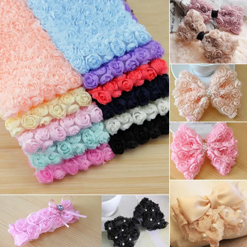 Шифоновая лента для волос 6 рядов 2/5 ярдов|Кружево| |