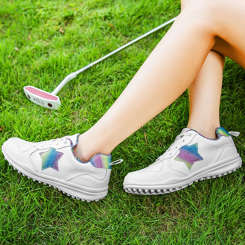

Professional non-slip wear-resistant comfortable breathable golf shoes rotating buckle non-slip spikes ladies outdoorsportsshoes