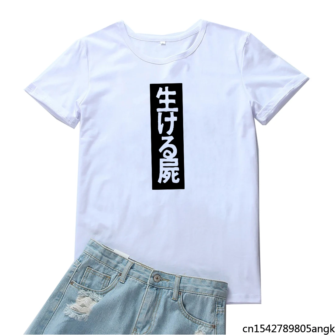 

Characters T Shirt Women Funny Black Print Graphic Harajuku Clothes O-neck