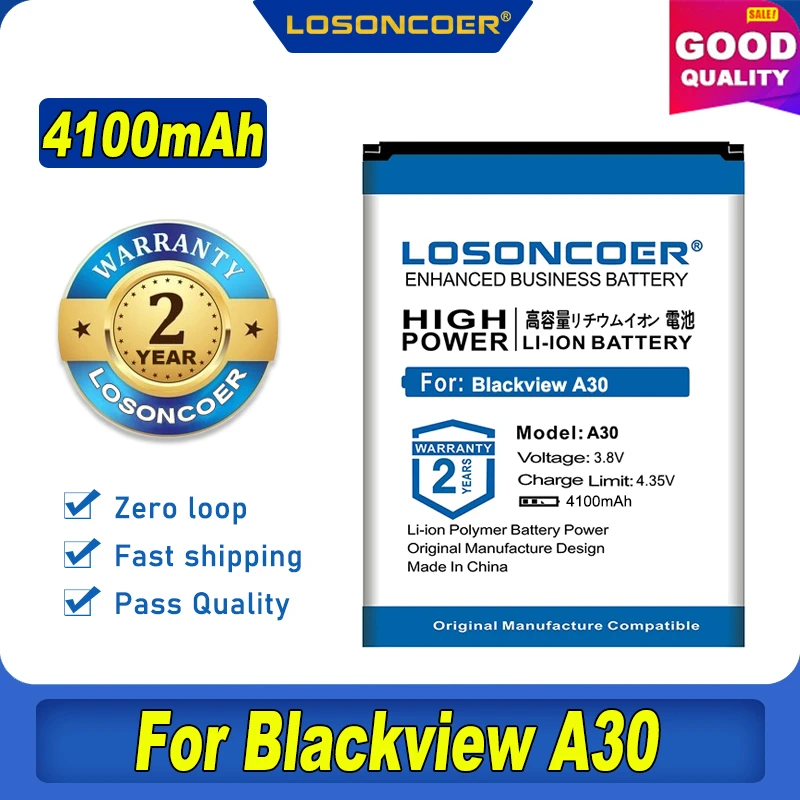 Аккумулятор LOSONCOER 100%-3100 мА ч для Blackview A8 MAX A30 A9 A10 A20 Pro A6 A5 Ultra A7 4900 оригинал |